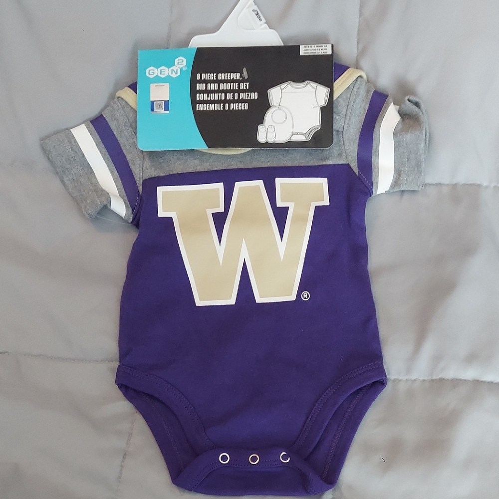 3 Piece University Of Washington Onsie